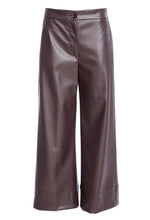 Load image into Gallery viewer, Brown Faux Leather Wide Legged Trousers
