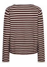 Load image into Gallery viewer, Terry Stripe Burgundy/Cream Fine Knit Top
