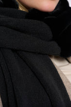 Load image into Gallery viewer, Black Vlien Faux Fur and knit Scarf
