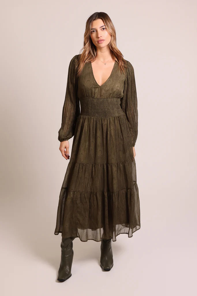 Whispers Olive Dress