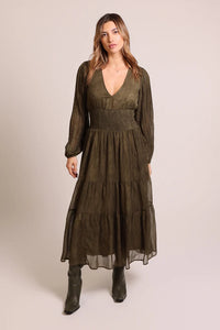 Whispers Olive Dress