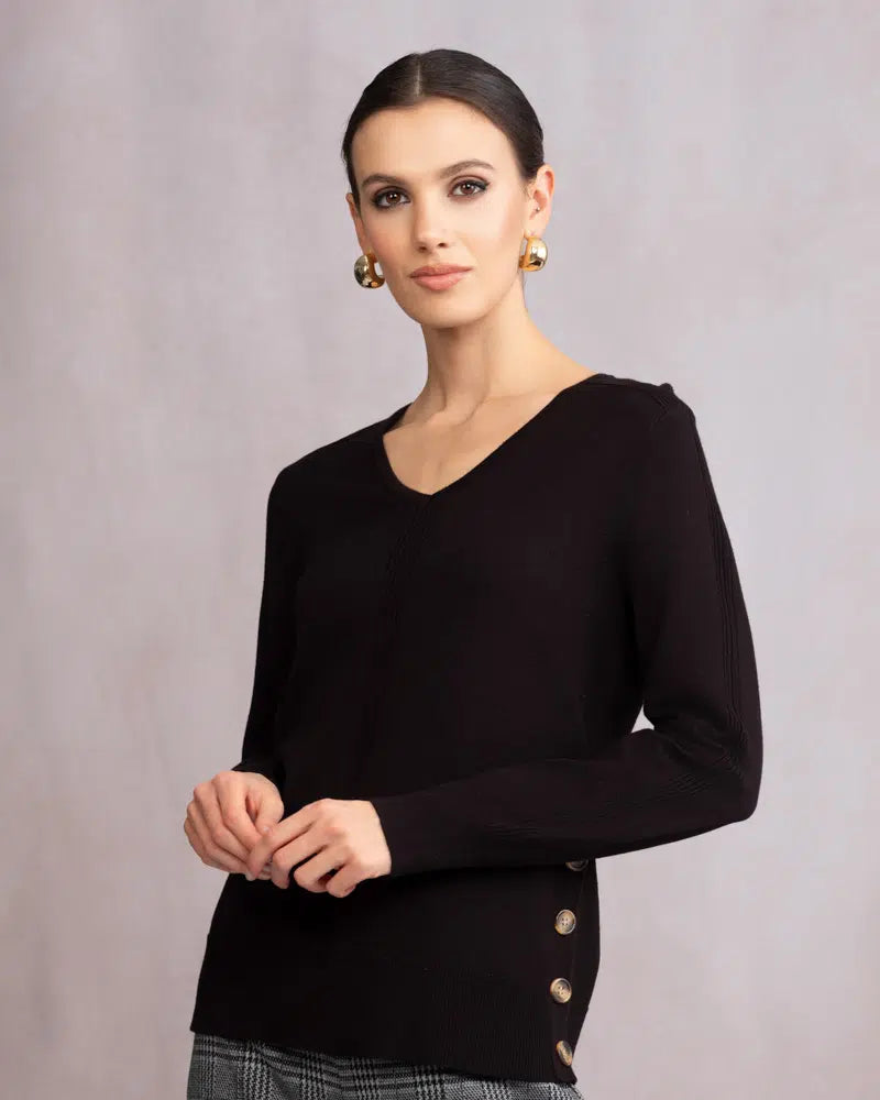 Black Alison Sheri v-neck jumper