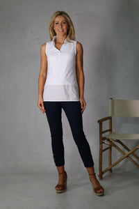 Sienna White Sleeveless Shirt