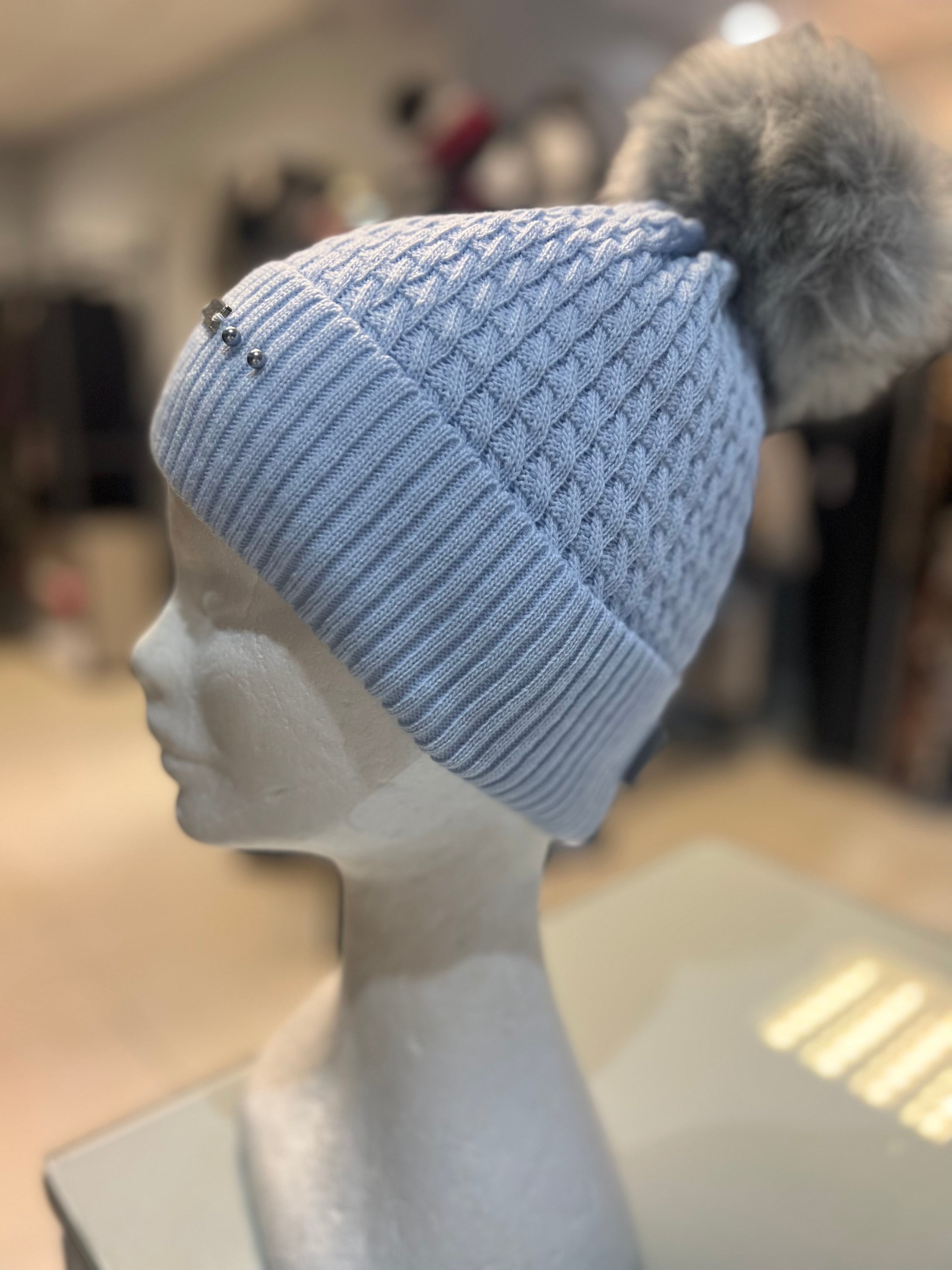 Baby Blue Fleeced Lined Hat