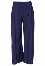 Load image into Gallery viewer, Wide Leg Travel Fabric Navy Trousers
