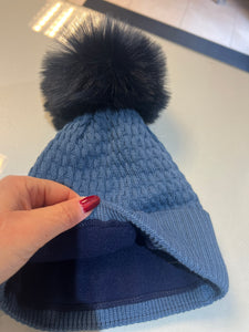 Denim Blue Fleece Lined Hat