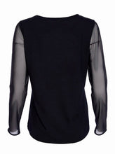 Load image into Gallery viewer, Black mesh sleeve top
