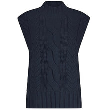 Load image into Gallery viewer, Navy Sleeveless Cable Knit
