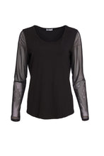 Load image into Gallery viewer, Black Mesh Sleeve Top
