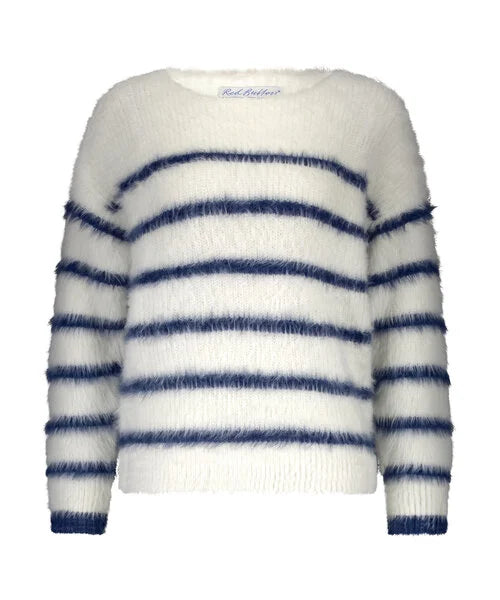 Indigo Fuzzy Stripe Jumper