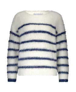 Indigo Fuzzy Stripe Jumper