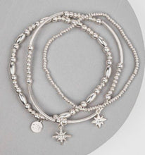 Load image into Gallery viewer, Peace Silver 3 Piece Stack Bracelet
