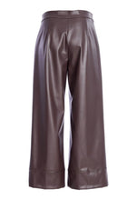 Load image into Gallery viewer, Brown Faux Leather Wide Legged Trousers

