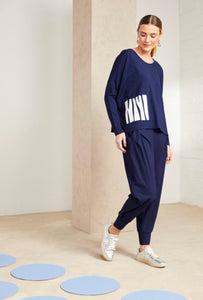 Navy Cuff Trousers