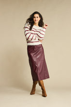 Load image into Gallery viewer, Aline Faux Leather Aubergine Skirt
