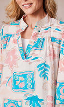 Load image into Gallery viewer, Turquoise Abstract Tunic Top
