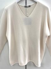 Load image into Gallery viewer, Deck Cream v neck jumper
