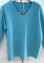 Load image into Gallery viewer, Deck Turquoise v neck  jumper

