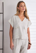 Load image into Gallery viewer, Patch Pocket Vee Neck Ash Top
