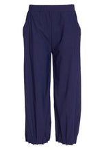 Load image into Gallery viewer, Wide leg navy travel fabric trousers

