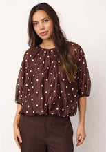 Load image into Gallery viewer, Dita Dark Brown Ballon Dot Blouse
