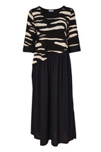 Load image into Gallery viewer, Print Dress with Plain Black Bottom And Pockets
