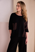 Load image into Gallery viewer, Round Neck Top With Choko Print Sections
