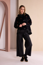 Load image into Gallery viewer, Print Jacquard Top With Contrast Hood And Hemline
