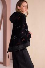 Load image into Gallery viewer, Print Jacquard Top With Contrast Hood And Hemline
