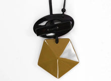 Load image into Gallery viewer, Shaped Stone Necklace With Circke And Bar Trim
