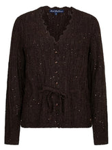 Load image into Gallery viewer, Cardigan Espresso Ajour Sparkle
