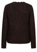 Load image into Gallery viewer, Cardigan Espresso Ajour Sparkle
