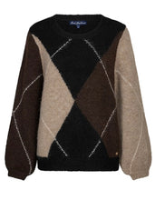 Load image into Gallery viewer, Argyle espresso sweater
