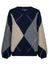 Load image into Gallery viewer, Argyle indigo sweater
