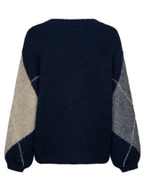 Load image into Gallery viewer, Argyle indigo sweater
