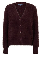Load image into Gallery viewer, Cardigan Burgundy Fuzzy
