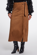 Load image into Gallery viewer, FROSINA FAUX SUEDE SKIRT WITH BELT
