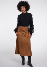 Load image into Gallery viewer, FROSINA FAUX SUEDE SKIRT WITH BELT
