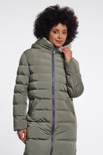 Load image into Gallery viewer, Misty Basil light leopard Keilafur Coat
