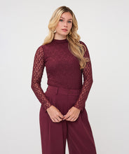 Load image into Gallery viewer, Merlot Lace Top
