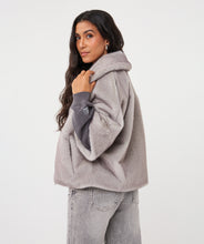 Load image into Gallery viewer, Silver Grey Faux Fur Jacket
