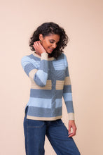 Load image into Gallery viewer, Striped Knit Jumper With Detachable Snood
