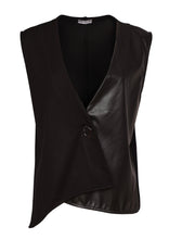 Load image into Gallery viewer, Waistcoat With Leatherette Panel And Trim Detail
