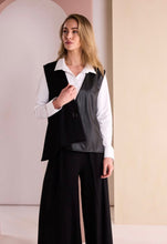 Load image into Gallery viewer, Waistcoat With Leatherette Panel And Trim Detail
