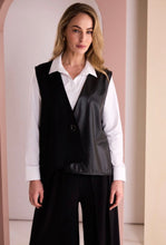 Load image into Gallery viewer, Waistcoat With Leatherette Panel And Trim Detail
