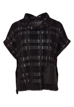 Load image into Gallery viewer, Check Knit Top With Leatherette Pocket And Zip

