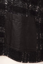 Load image into Gallery viewer, Check Knit Top With Leatherette Pocket And Zip
