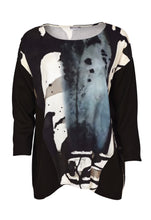 Load image into Gallery viewer, Print Round Neck Top With Contrast Sleeve
