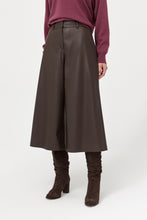 Load image into Gallery viewer, Calif Brown Faux Leather Culottes
