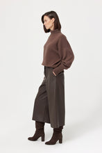 Load image into Gallery viewer, Calif Brown Faux Leather Culottes
